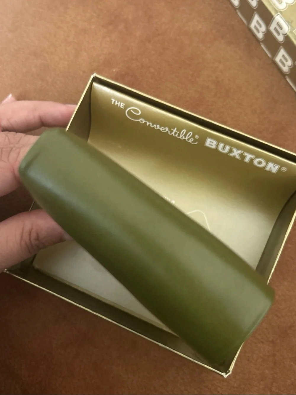 Buxton Convertible  Wallet Vintage Unused Box Split Leather